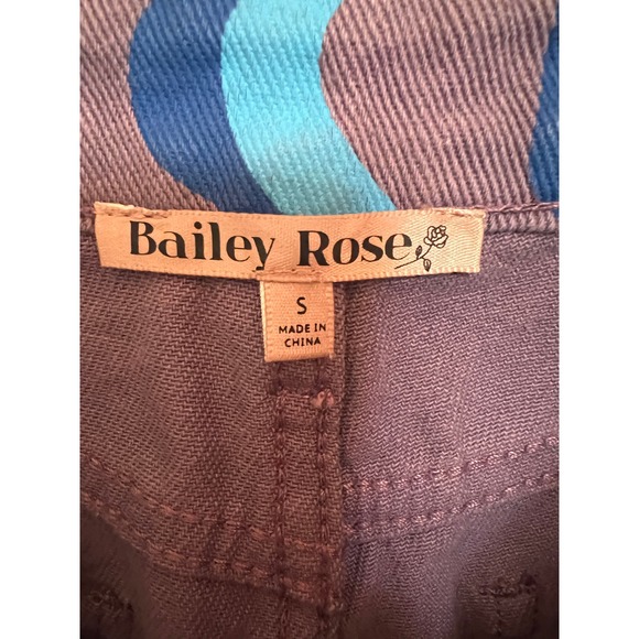 Bailey Rose High Waisted S  Denim Jeans Pants in Purple & Blue Fun Weavy Design - Picture 6 of 7